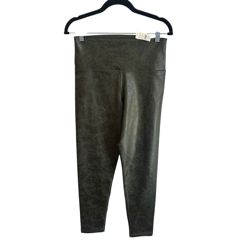 Aerie Offline NWT Green Shiny Leggings Sz L 27" Athletic Bottoms